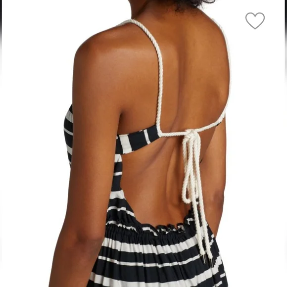 Jonathan Simkhai Swim Maxi Stripe Dress with nautical halter straps